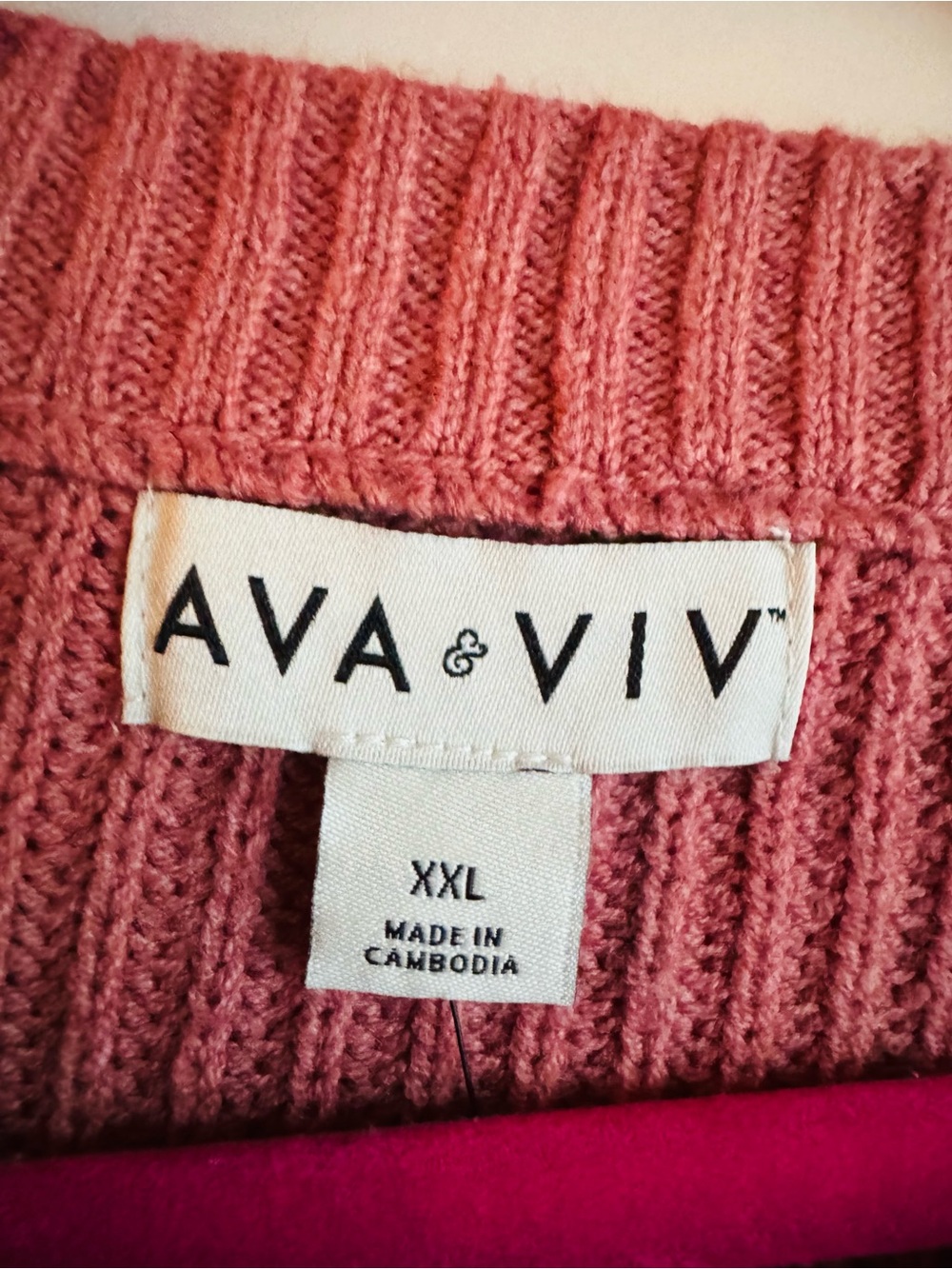 Dusty Rose Ribbed Crewneck Sweater - Picture 3 of 5